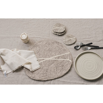Striato Felt Coaster Set of 4 Flint