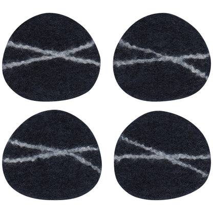 Striato Felt Coaster Set of 4 Midnight