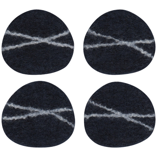 Striato Felt Coaster Set of 4 Midnight