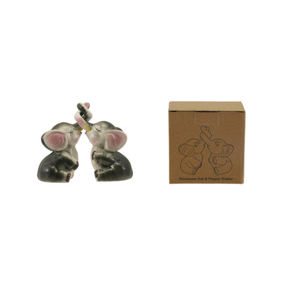 Vintage Reproduction Interlocking Elephant Salt + Pepper Shaker