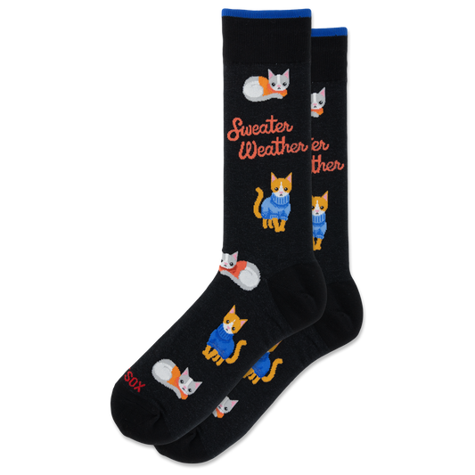 Sweater Weather Cat Men's Crew Socks