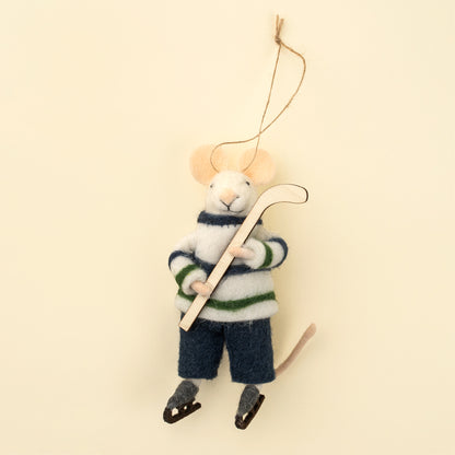 Hockey Hal Mouse Holiday Ornament