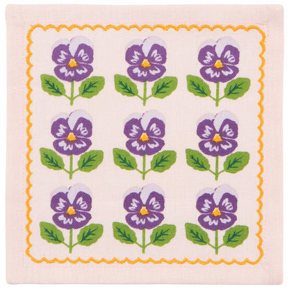 Pansy Printed Cocktail Napkins Set of 4