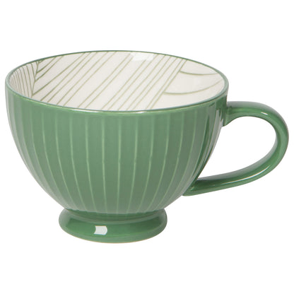 Elm Green Stamped Latte Mug 14 oz