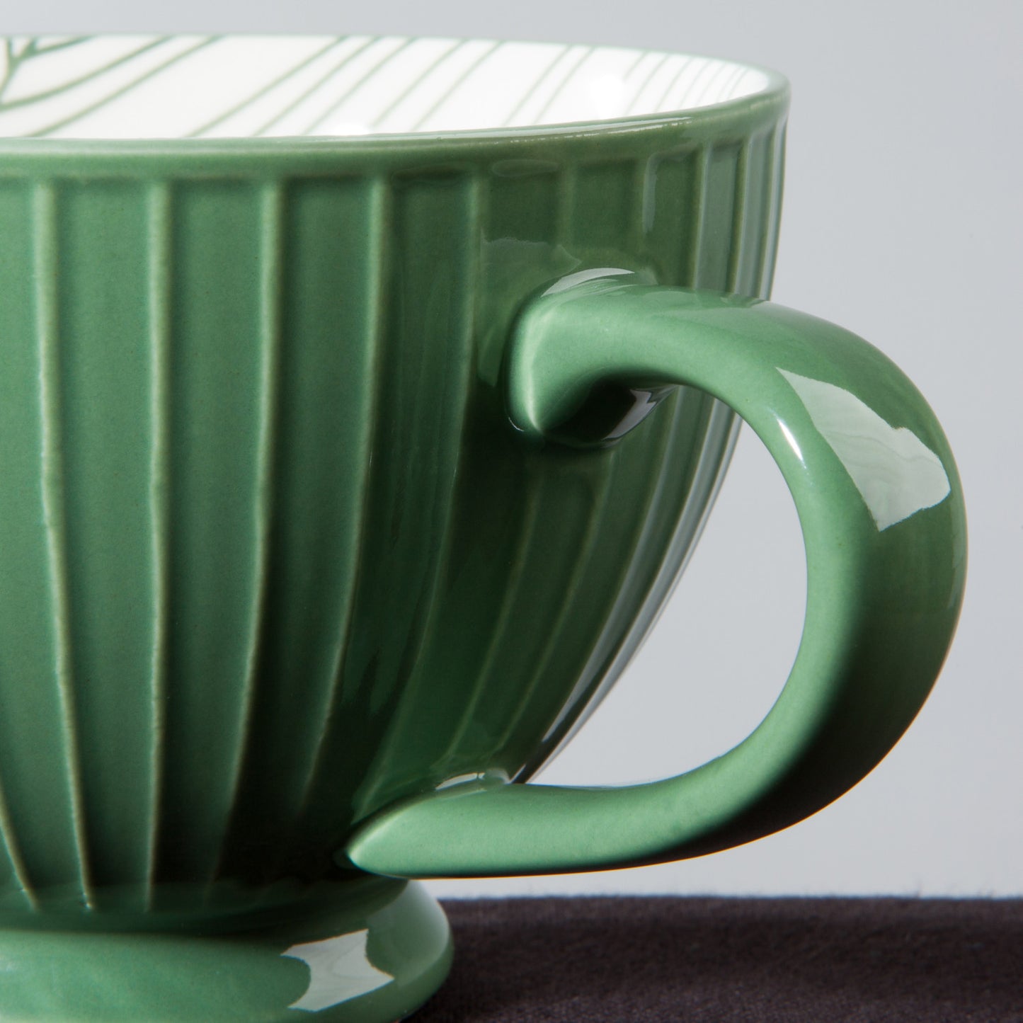 Elm Green Stamped Latte Mug 14 oz