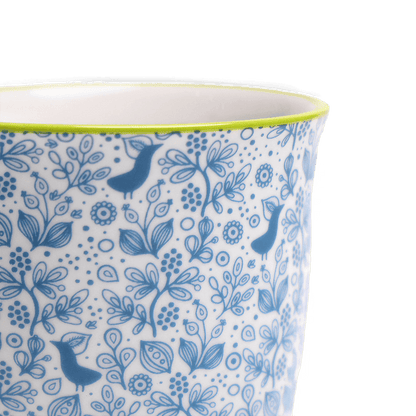 Liberte 3, 4.25" Pot & Saucer - Blue Birds