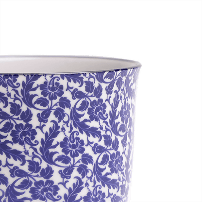 Liberte 4, 4.25" Pot & Saucer - Blue Leaves