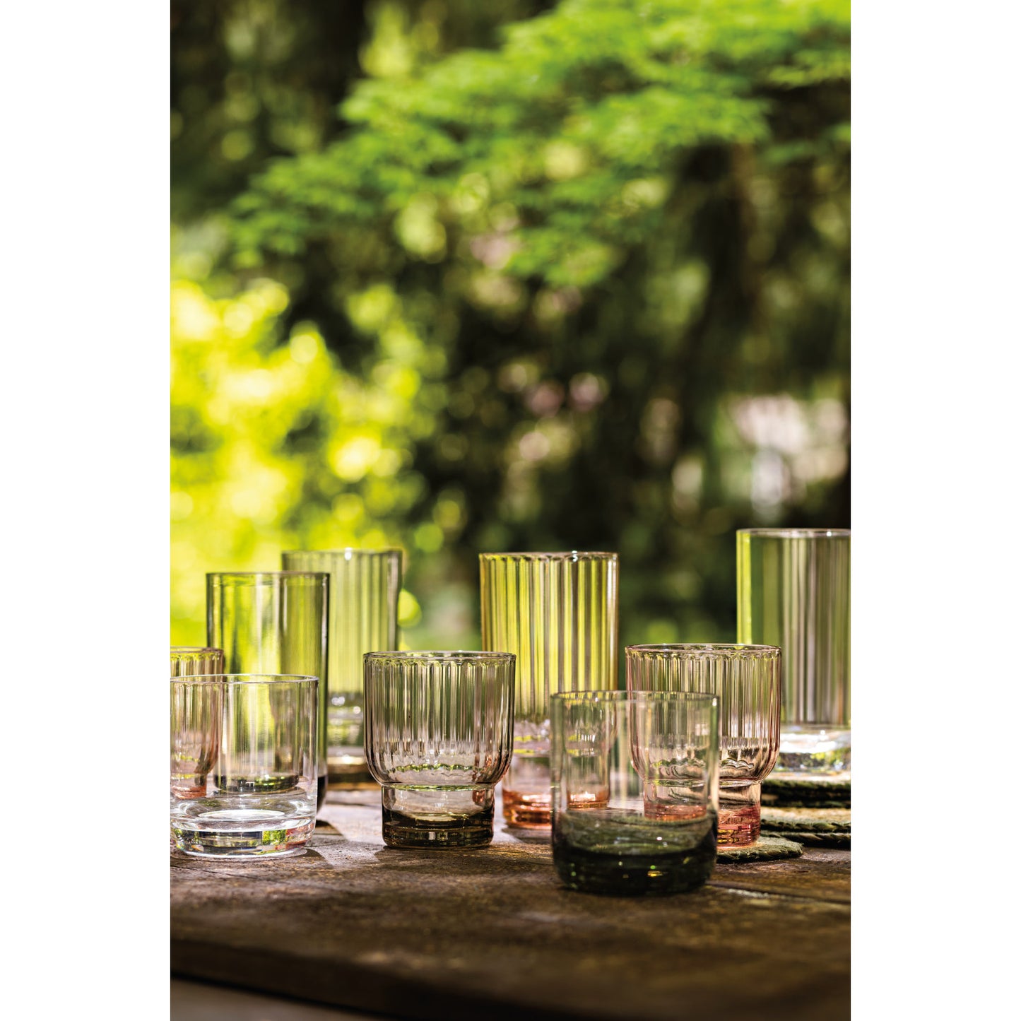 Acrylic Fluted Highball Glass - Blush Pink