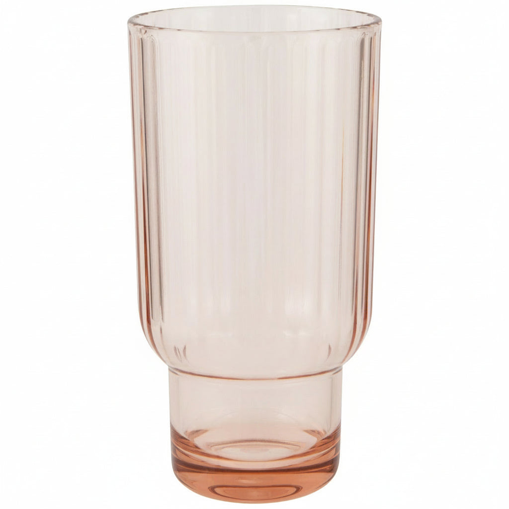 Acrylic Fluted Highball Glass - Blush Pink