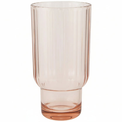 Acrylic Fluted Highball Glass - Blush Pink