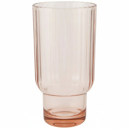 Acrylic Fluted Highball Glass - Blush Pink