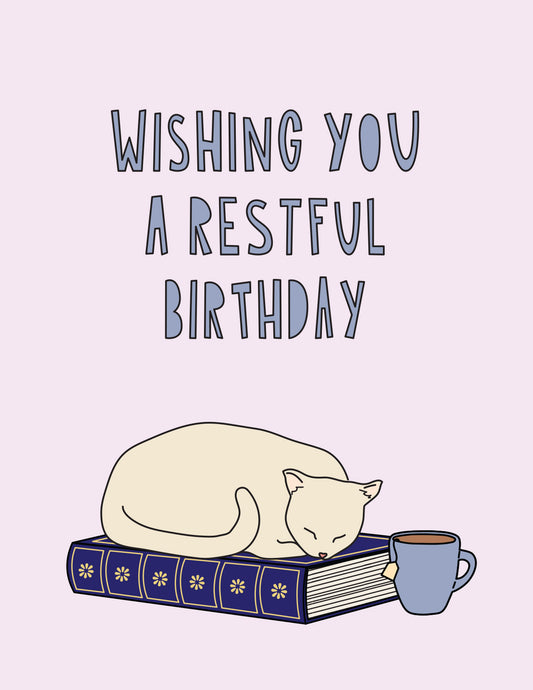 Restful Birthday Cat Card