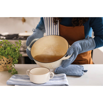 Oxford Oven Mitt - Heat-Resistant Cotton Chambray Kitchen Mitt