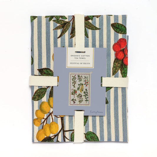 Organic Cotton Tea Towel Festival of Fruits
