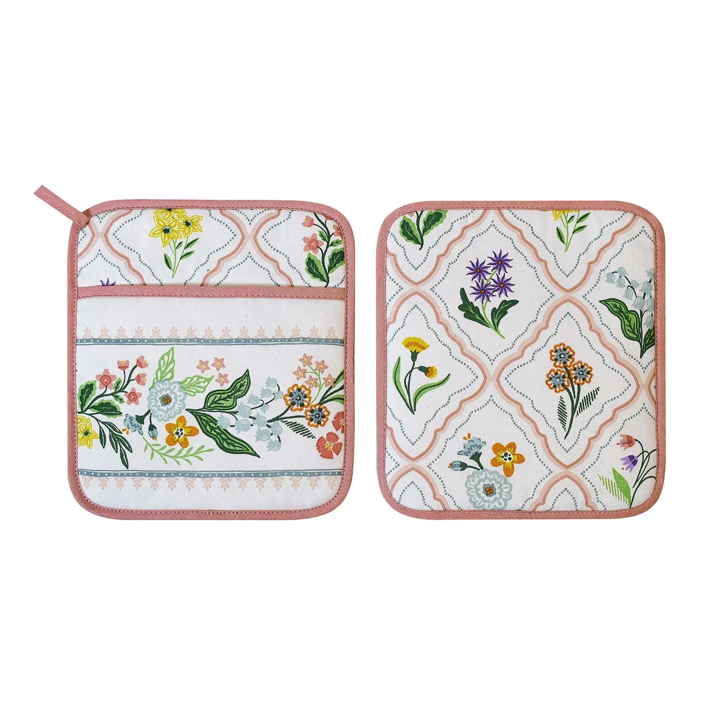 Petals + Prose Cotton Pot Mitt in Pink
