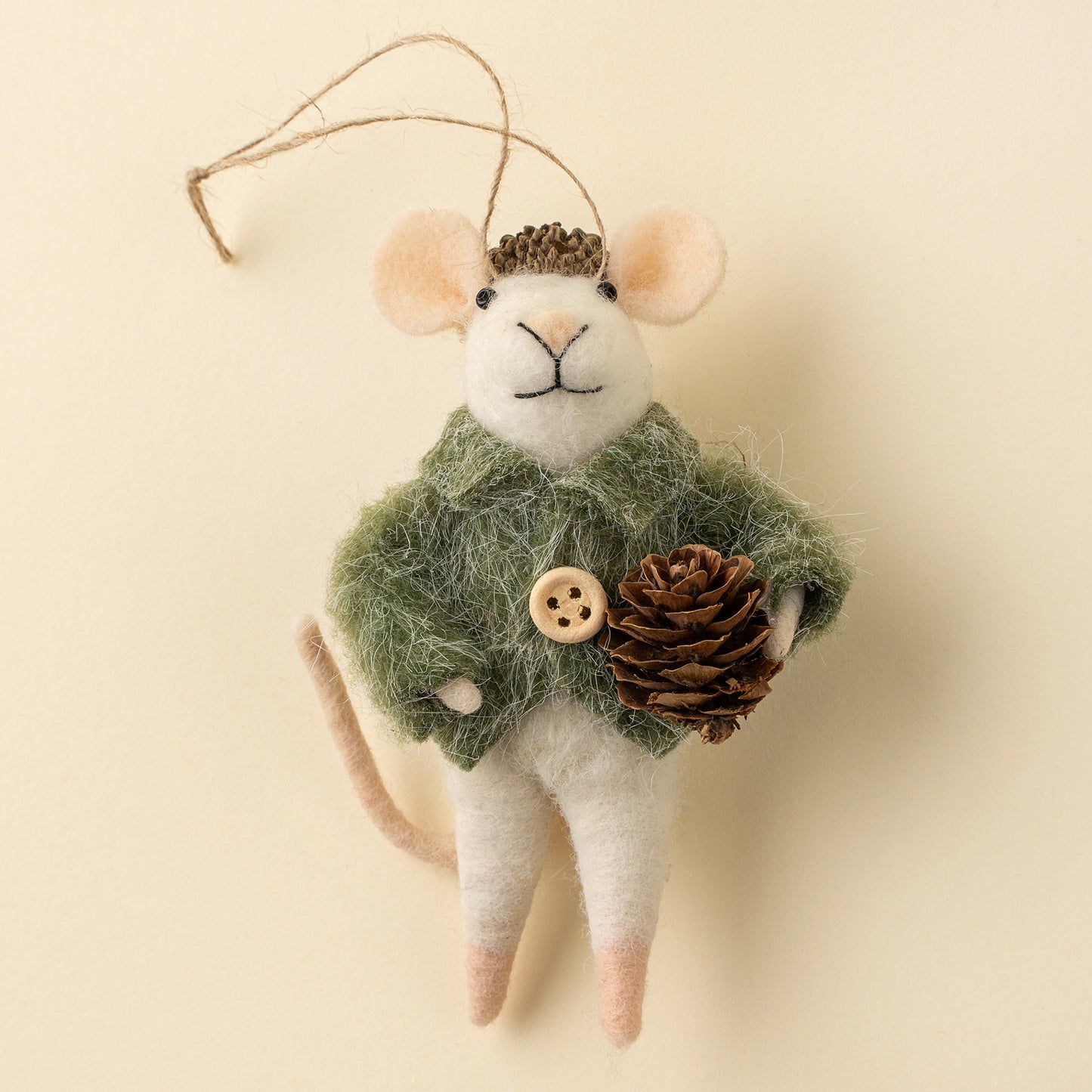 Pinecone Paul Mouse Holiday Ornament
