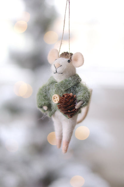 Pinecone Paul Mouse Holiday Ornament