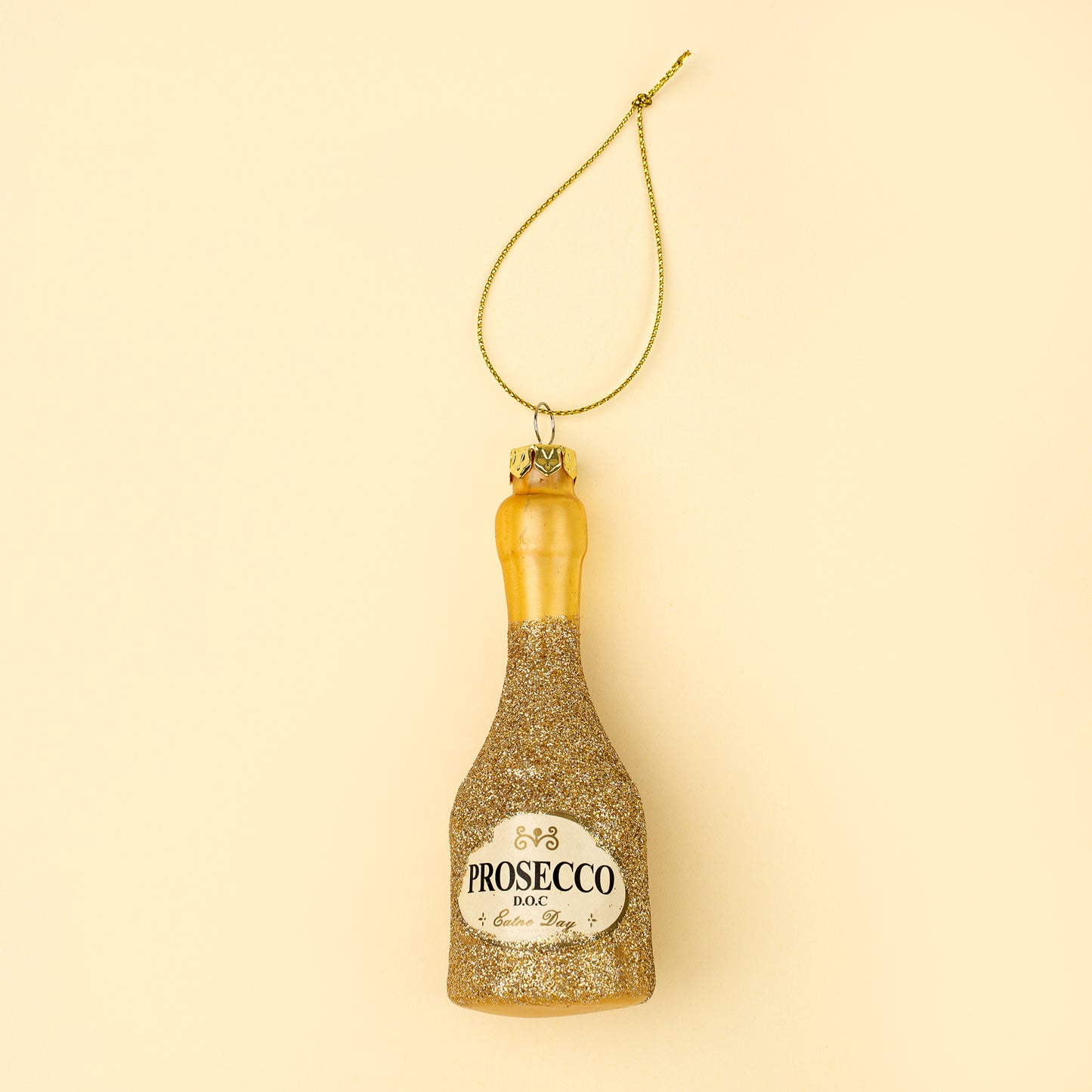 Prosecco Party Holiday Ornament, Gold