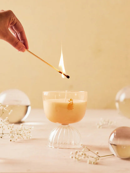 Sparkling Coupe Rose Candle