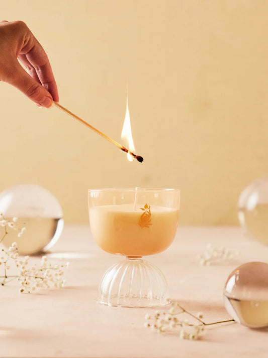 Sparkling Coupe Rose Candle
