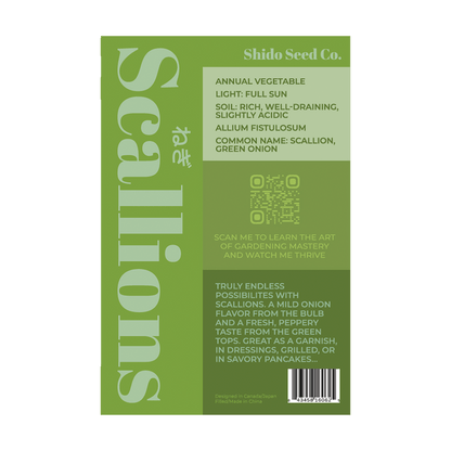 Scallions Vegetable Seeds Packet