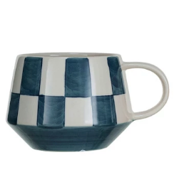 Hand-Painted Check Pattern Mug