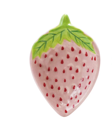 Hand-Painted Ceramic Strawberry Shaped Dish