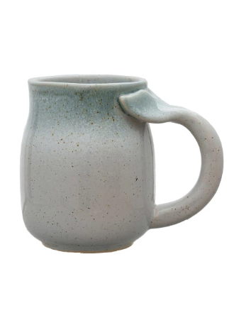 Stoneware Mug w/ Whale Tail Handle