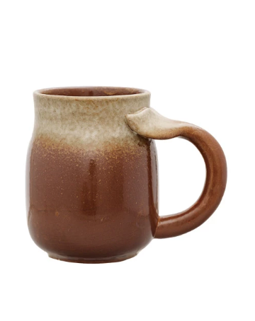 Stoneware Mug w/ Whale Tail Handle
