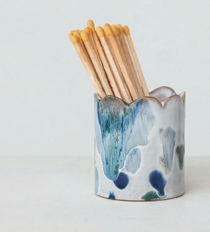 Scalloped Matchstick Holder w/ Striker