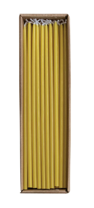 Approx. 1/4" Round x 10"H Unscented Thin Taper Candle Chartreuse