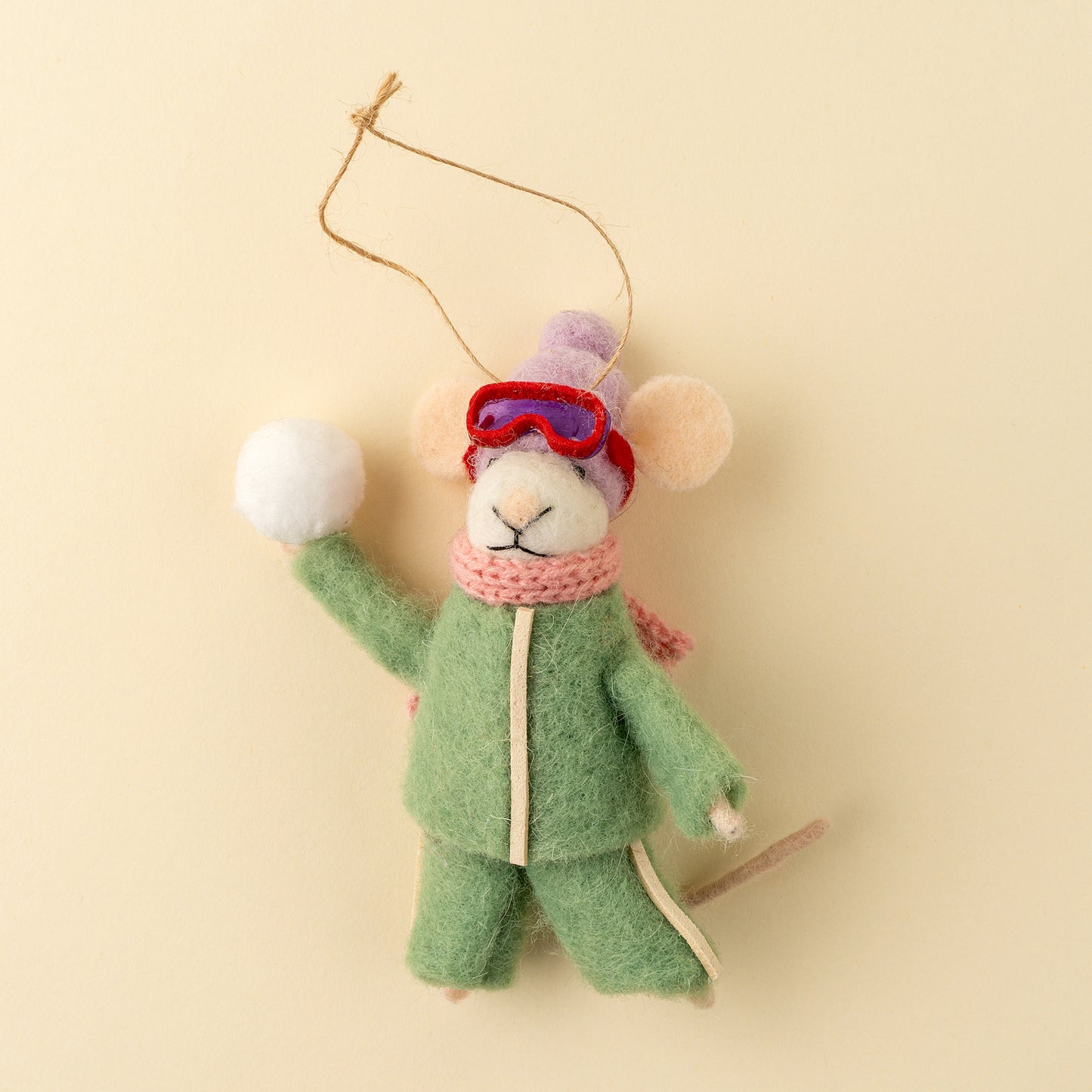 Snowball Sarah Mouse Holiday Ornament