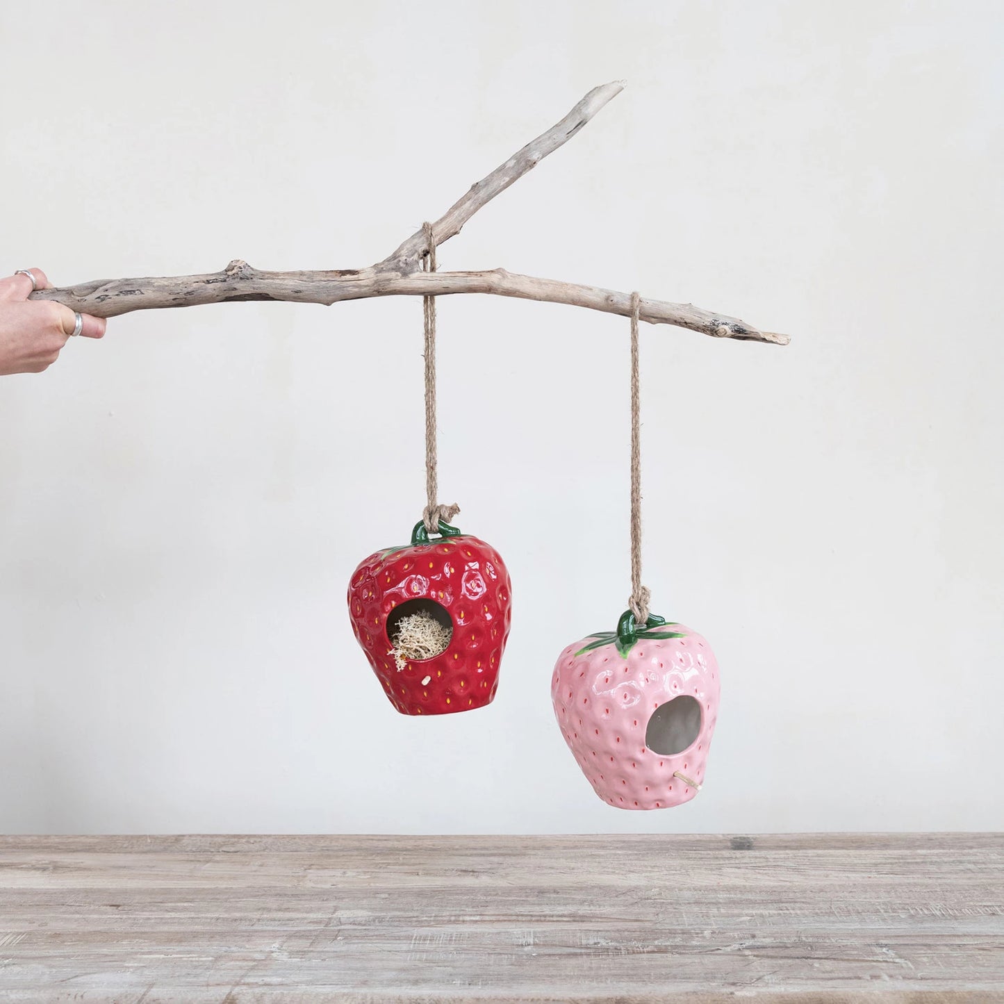 Strawberry Hanging Hand-Painted Planter