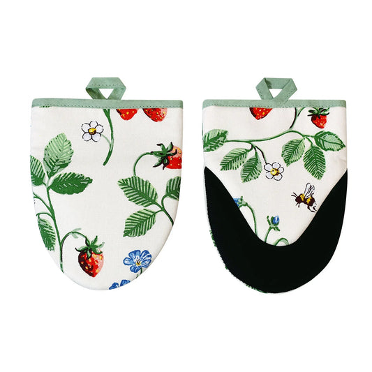 Strawberry Patch Cotton Microwave Mitts