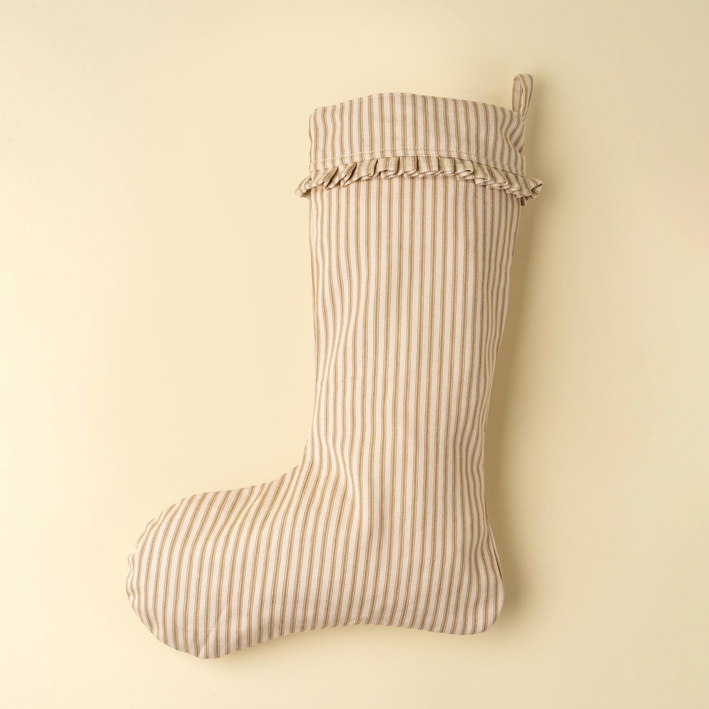 Ticking Stripe Stocking, Beige