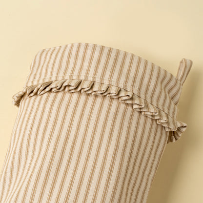 Ticking Stripe Stocking, Beige