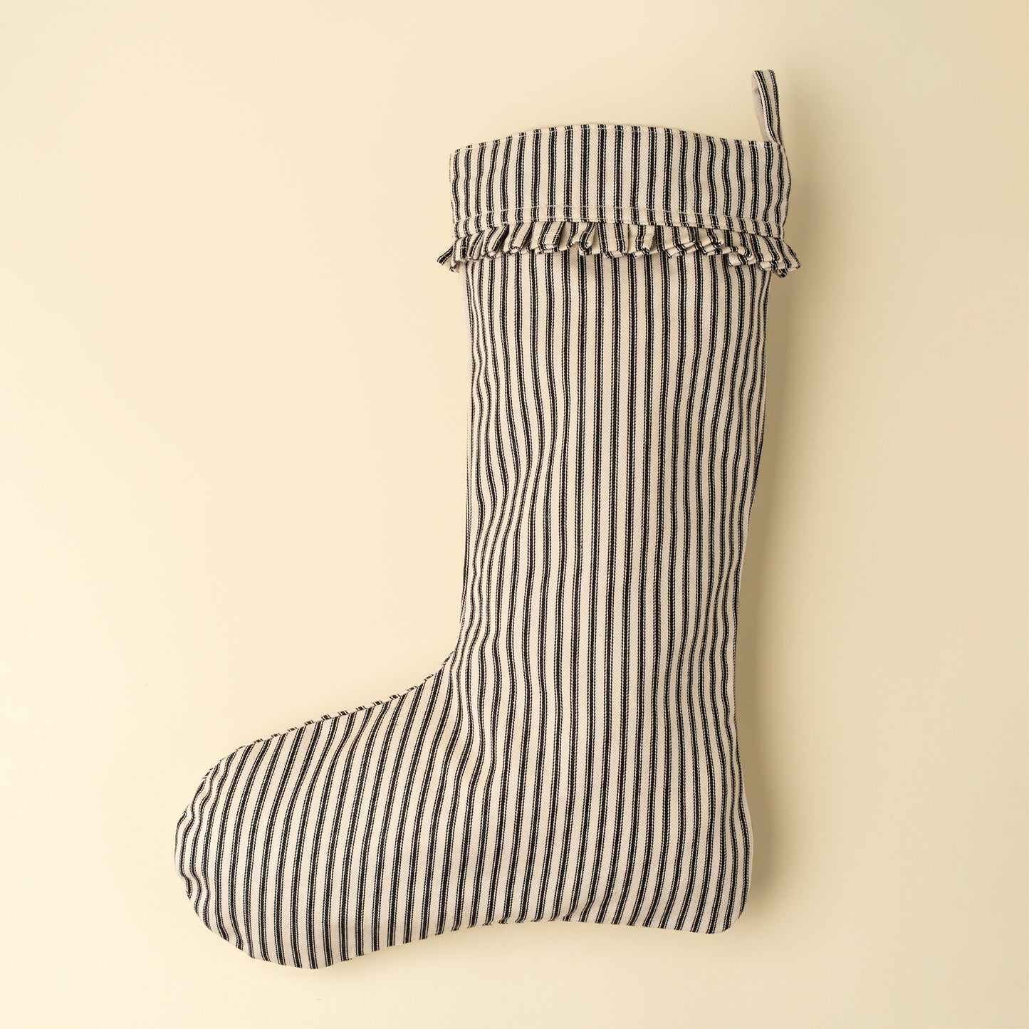 Ticking Stripe Stocking, Black