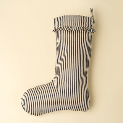 Ticking Stripe Stocking, Black
