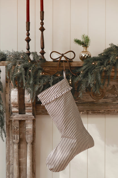 Ticking Stripe Stocking, Black