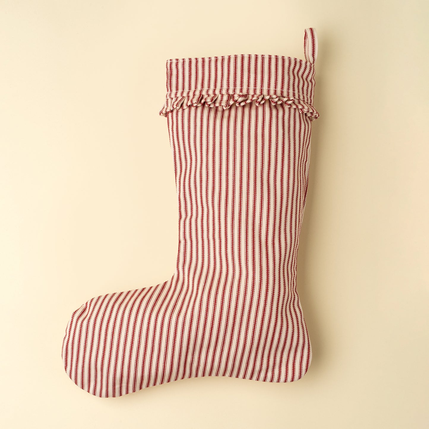 Ticking Stripe Stocking, Red