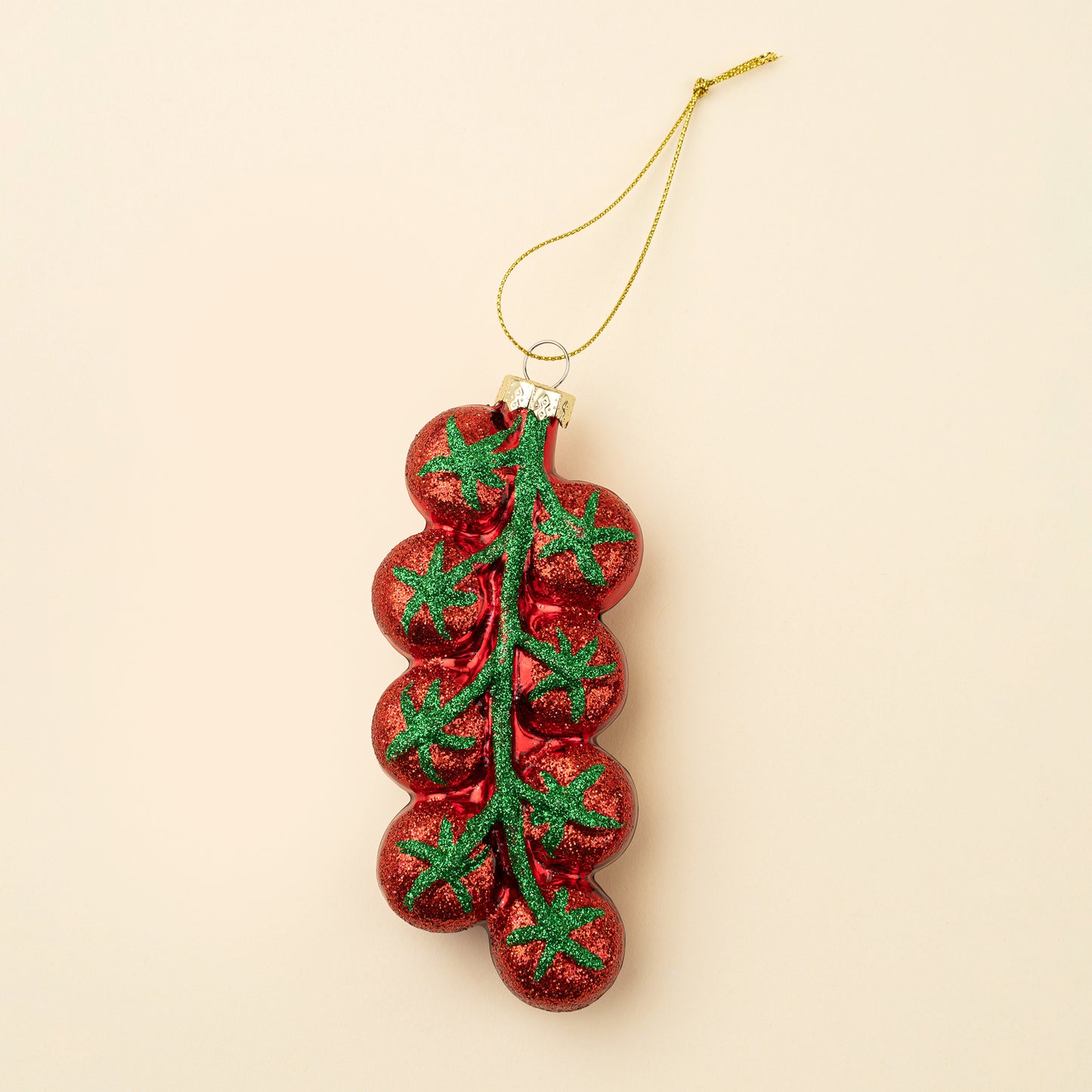 Tomato Vine Glass Holiday Ornament
