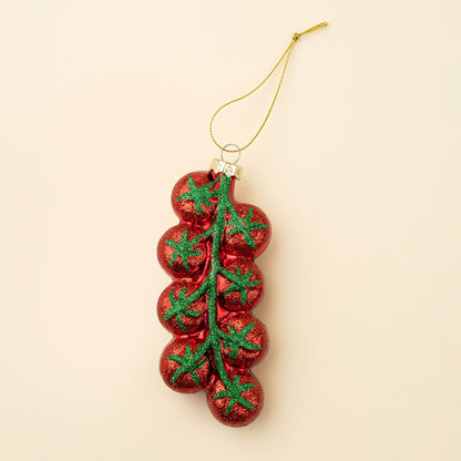 Tomato Vine Glass Holiday Ornament