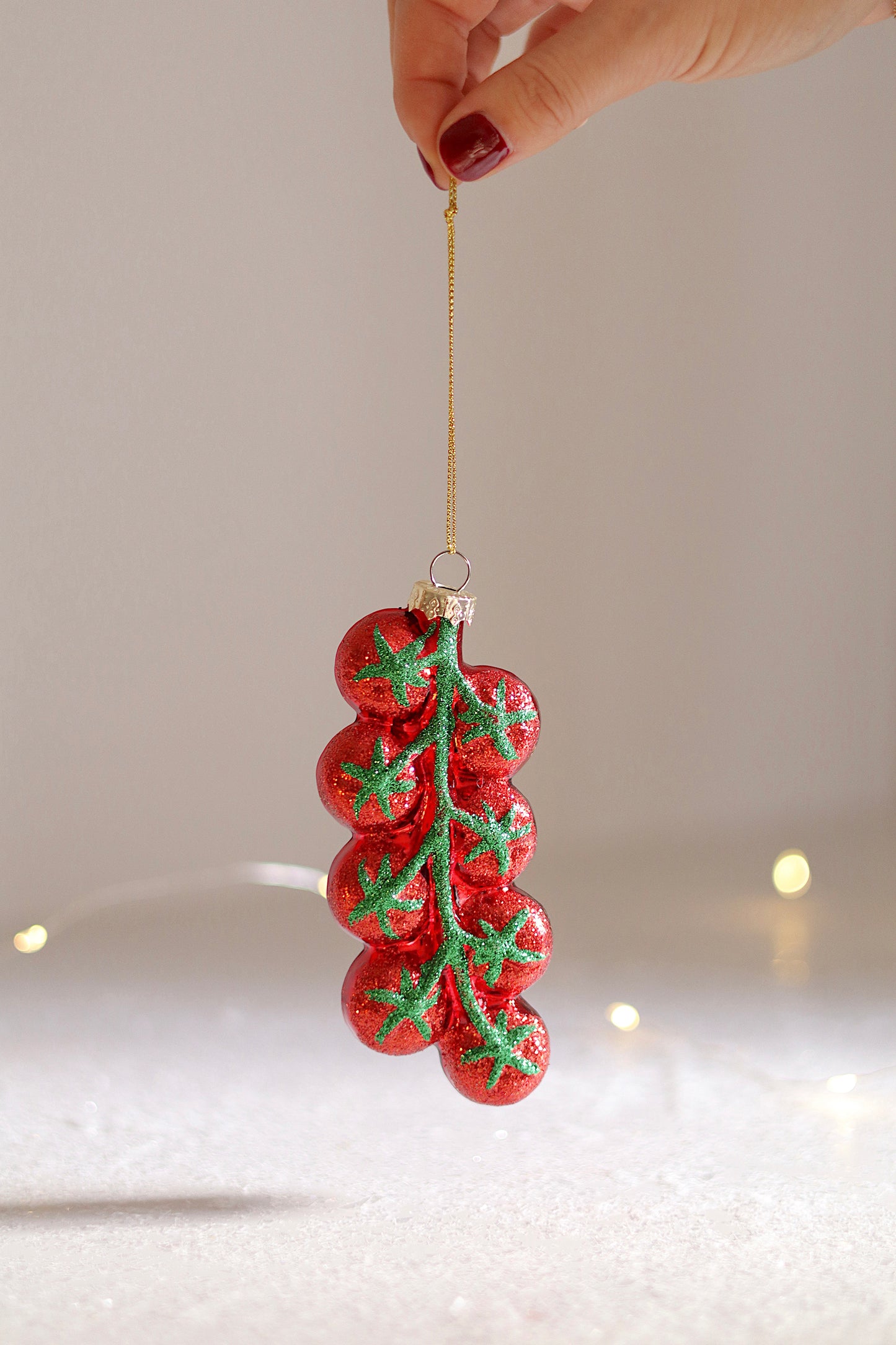 Tomato Vine Glass Holiday Ornament