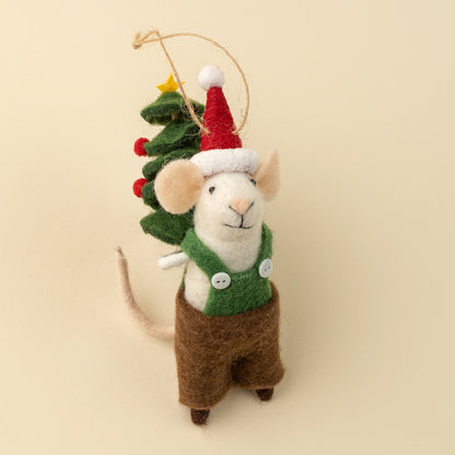 Tree Toting Tom Mouse Holiday Ornament