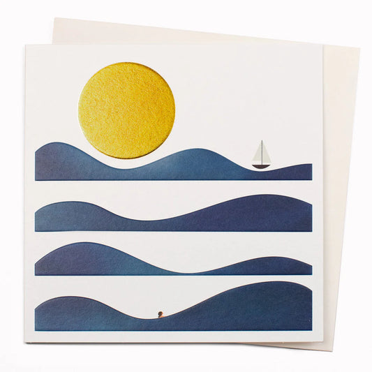 Wave Bather Art Greeting Card