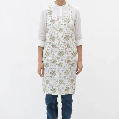Botany On Light Natural Linen Crossback Apron