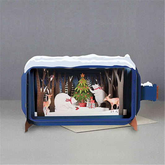 Bear + Deer Message in A Bottle Pop Up Greeting Card