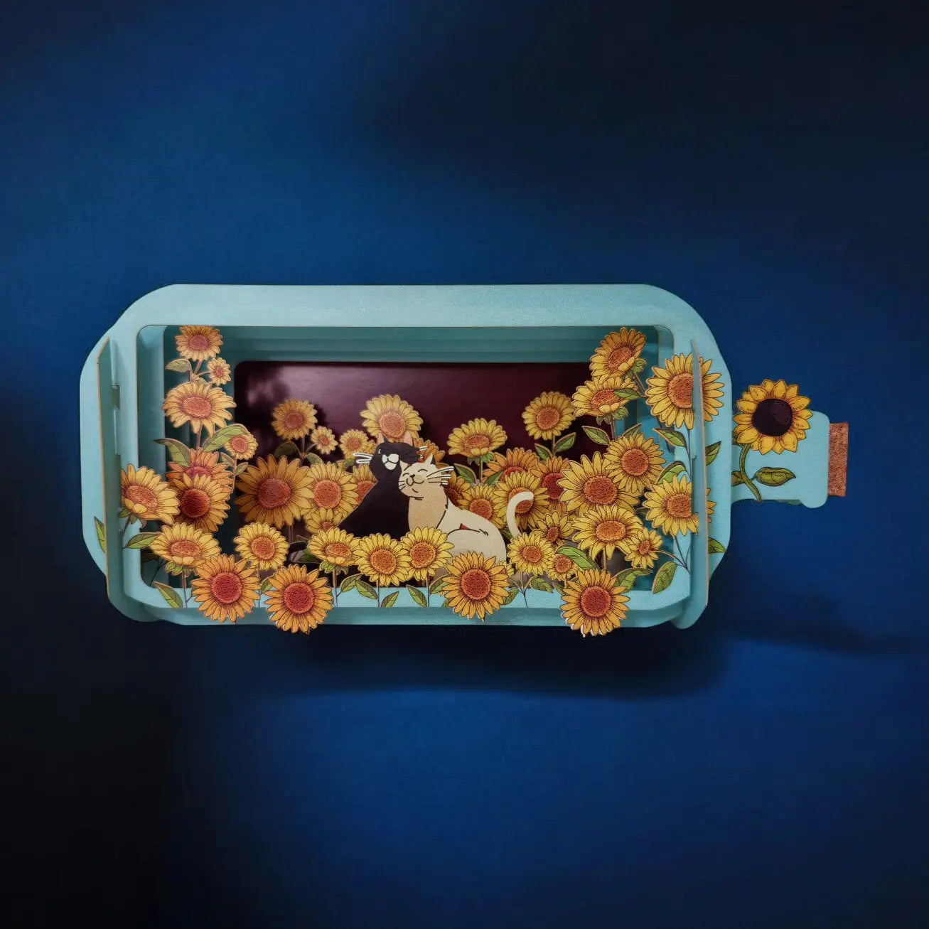 Sunflowers Message In A Bottle Pop Up Card