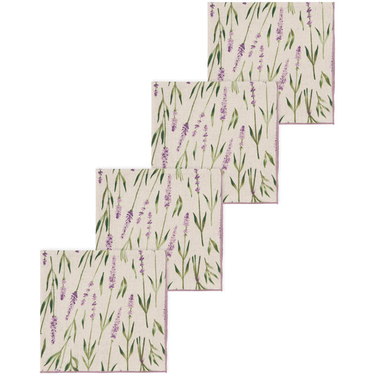 Lavender Printed Napkins Set of 4