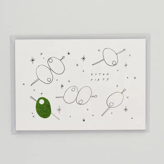 Extra Dirty Hand Finished Martini Card
